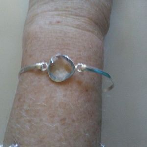 Natural Aquamarine 20 cts 925 Sterling Silver Bang